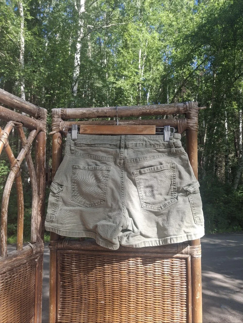 Teen Girl's Olive Green Cargo Shorts